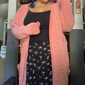 Plussize Coral Knit Cardigan